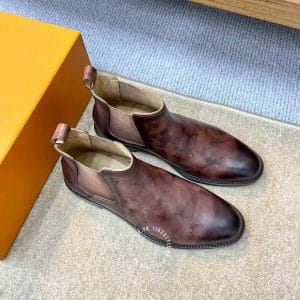 Giày Louis Vuitton cổ cao màu nâu đỏ cao cấp - Ảnh 2
