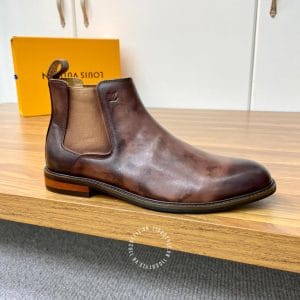 Giày Louis Vuitton cổ cao màu nâu đỏ cao cấp - Ảnh 6