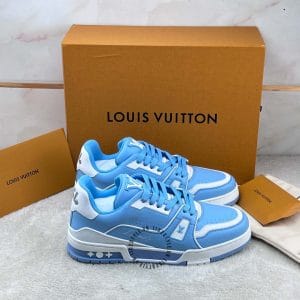 Giày LV Sneakers kiếu dáng thể thao màu xanh trẻ trung - Ảnh 2