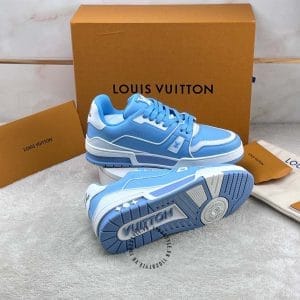 Giày LV Sneakers kiếu dáng thể thao màu xanh trẻ trung - Ảnh 7