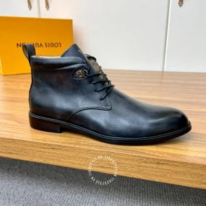 Giày Louis Vuitton cổ cao boot nam da bò màu xanh độc đáo - Ảnh 6