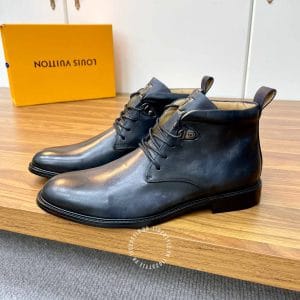 Giày Louis Vuitton cổ cao boot nam da bò màu xanh độc đáo - Ảnh 5