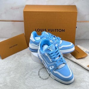 Giày LV Sneakers kiếu dáng thể thao màu xanh trẻ trung - Ảnh 5
