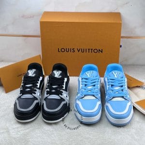 Giày LV Sneakers kiếu dáng thể thao màu xanh trẻ trung - Ảnh 9