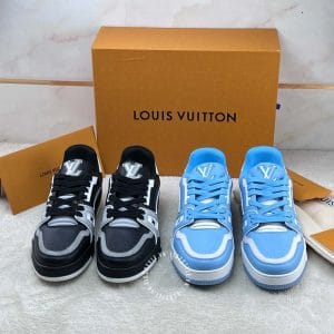 Giày LV Sneakers Louis Vuitton đen da thật họa tiết nổi hàng hiệu cao cấp - Ảnh 9