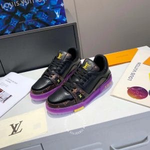 Giày Louis Vuitton Sneaker Trainer đen đế tím hàng hiệu giá tốt - Ảnh 2