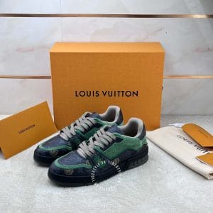 LV Sneakers Louis Vuitton phối màu xanh lục họa tiết monogram - Ảnh 2