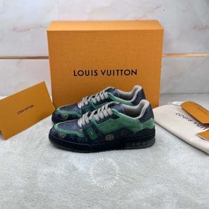 LV Sneakers Louis Vuitton phối màu xanh lục họa tiết monogram - Ảnh 4