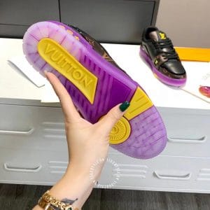 Giày Louis Vuitton Sneaker Trainer đen đế tím hàng hiệu giá tốt - Ảnh 8