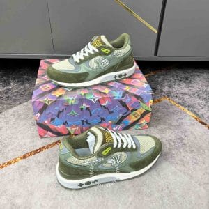 Giày Louis Vuitton Sneaker Runaway xanh rêu độc lạ - Ảnh 3