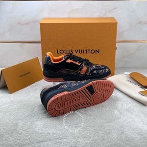 LV Sneakers Louis Vuitton đen phối họa tiết cam năng động - Ảnh 7