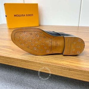 Giày Louis Vuitton cổ cao boot nam da bò màu xanh đen buộc dây - Ảnh 9