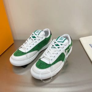 Giày Louis Vuitton charlie sneaker màu trắng xanh logo LV - Ảnh 3