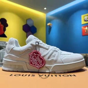 Giày Louis Vuitton Sneaker trắng da sần phiên bản cao cấp - Hình ảnh 4