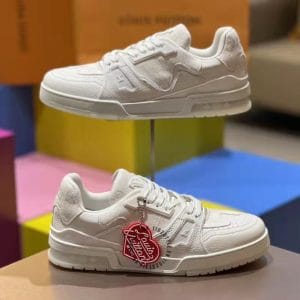 Giày Louis Vuitton Sneaker trắng da sần phiên bản cao cấp - Hình ảnh 3