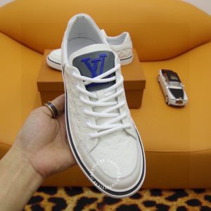 Giày LV Sneakers Replica thể thao màu trắng logo xanh cao cấp - Ảnh 2