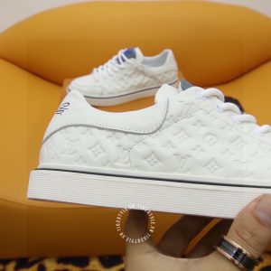 Giày LV Sneakers Replica thể thao màu trắng logo xanh cao cấp - Ảnh 6