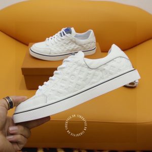 Giày LV Sneakers Replica thể thao màu trắng logo xanh cao cấp - Ảnh 5