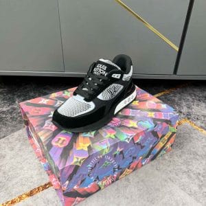 Giày LV Sneakersdáng thể thao đen có phản quang - Ảnh 4
