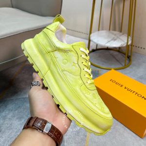 Giày LV Sneakers thể thao nam màu xanh cốm cao cấp - Ảnh 4