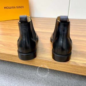 Giày Louis Vuitton cổ cao chelsea boot màu đen loang logo chìm - Ảnh 8