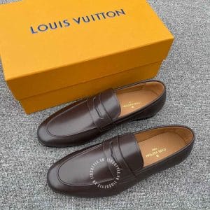 Giày nam cao cấp Louis Vuitton da màu nâu đế cứng lịch lãm - Hình ảnh 3