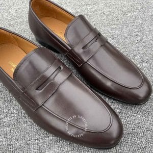 Giày nam cao cấp Louis Vuitton da màu nâu đế cứng lịch lãm - Hình ảnh 4