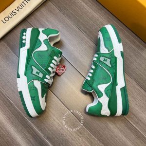 Giày LV Sneakers Louis Vuitton xanh lá hàng hiệu cao cấp - Ảnh 3