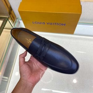 Giày lười Louis Vuitton nam da bò màu xanh đen hàng hiệu giá tốt - Ảnh 6