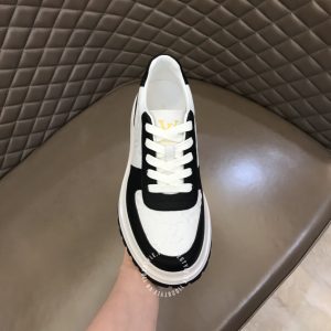 Giày nam hàng hiệu LV Sneakers phối trắng đen họa tiết cao cấp - Ảnh 5
