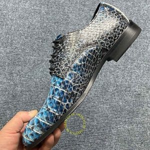Giày nam hàng hiệu Louis Vuitton da rắn phối màu xanh đen - Ảnh 4