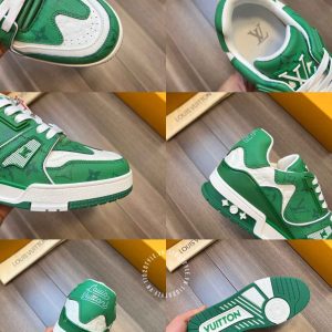 Giày LV Sneakers Louis Vuitton xanh lá hàng hiệu cao cấp - Ảnh 9
