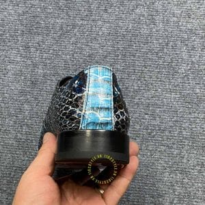 Giày nam hàng hiệu Louis Vuitton da rắn phối màu xanh đen - Ảnh 8