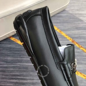 Giày nam hàng hiệu Salvatore Ferragamo màu đen logo kim loại - Ảnh 6