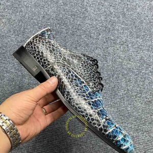 Giày nam hàng hiệu Louis Vuitton da rắn phối màu xanh đen - Ảnh 5