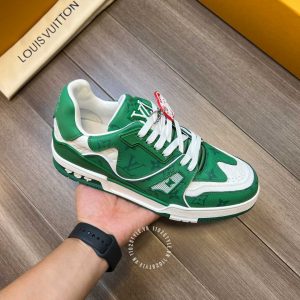 Giày LV Sneakers Louis Vuitton xanh lá hàng hiệu cao cấp - Ảnh 8
