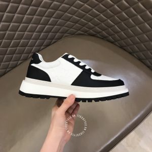 Giày nam hàng hiệu LV Sneakers phối trắng đen họa tiết cao cấp - Ảnh 6