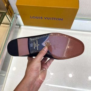 Giày lười Louis Vuitton nam da bò màu xanh đen hàng hiệu giá tốt - Ảnh 8