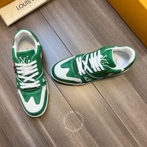 Giày LV Sneakers Louis Vuitton xanh lá hàng hiệu cao cấp - Ảnh 6
