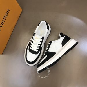Giày nam hàng hiệu LV Sneakers phối trắng đen họa tiết cao cấp - Ảnh 3