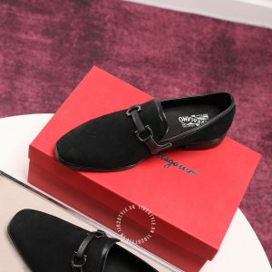Giày nam Salvatore Ferragamo da lộn màu đen phiên bản cao cấp - Ảnh 5