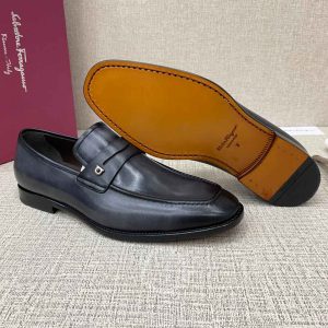 Giày nam cao cấp Salvatore Ferragamo màu đen mờ - Ảnh 8