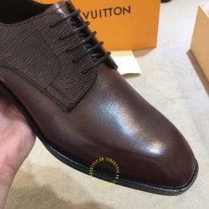 Giày Louis Vuitton nam da trơn màu nâu dây buộc phiên bản cao cấp - Hình ảnh 7