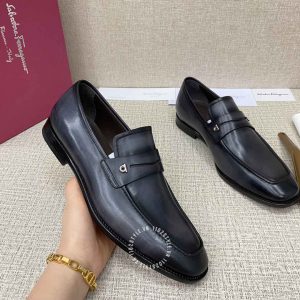 Giày nam cao cấp Salvatore Ferragamo màu đen mờ - Ảnh 3
