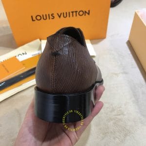 Giày Louis Vuitton nam da trơn màu nâu dây buộc phiên bản cao cấp - Hình ảnh 8
