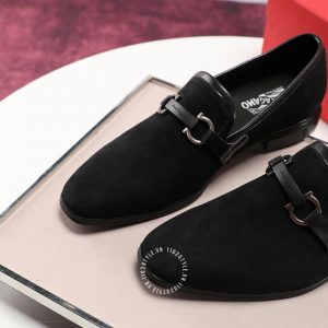 Giày nam Salvatore Ferragamo da lộn màu đen phiên bản cao cấp - Ảnh 8