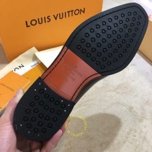 Giày Louis Vuitton nam da trơn màu nâu dây buộc phiên bản cao cấp - Hình ảnh 9
