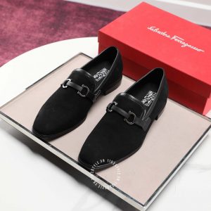 Giày nam Salvatore Ferragamo da lộn màu đen phiên bản cao cấp - Ảnh 3