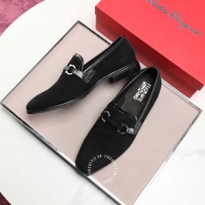 Giày nam Salvatore Ferragamo da lộn màu đen phiên bản cao cấp - Ảnh 7