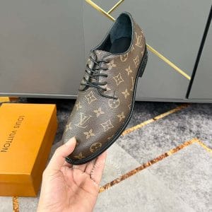 Giày nam cao cấp hàng hiệu Louis Vuitton màu nâu họa tiết Monogam - Hình ảnh 5